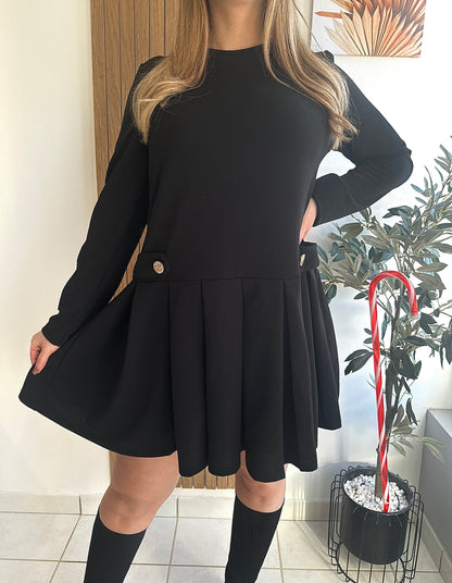 Robe à plis et boutons dorés BLAIR✨