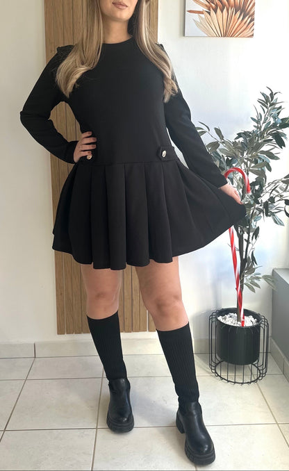 Robe à plis et boutons dorés BLAIR✨